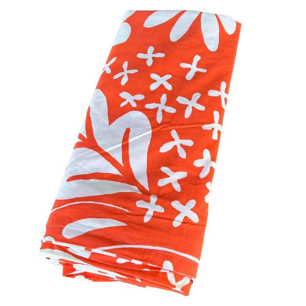 Marimekko Orange and White Floral Duvet Cover - Picture 3 of 12